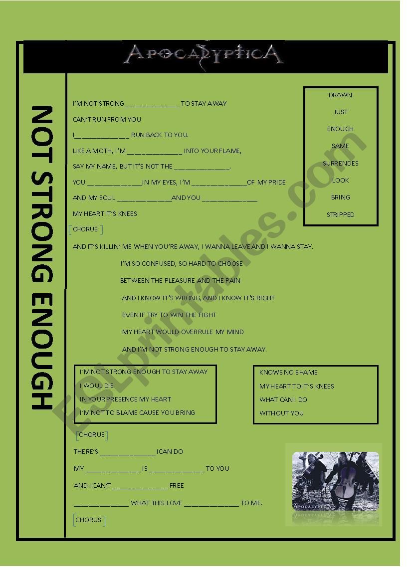 Song - Not Strong Enough - [ApocalÃ­ptica]